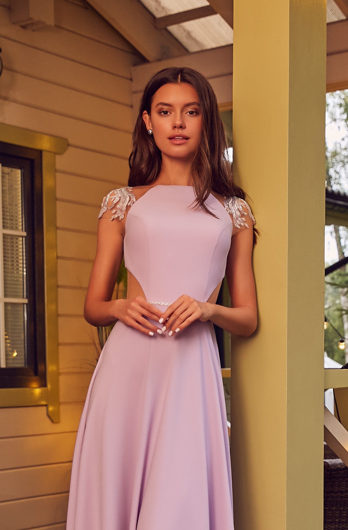 Cap Sleeve Long Prom Dress EU34 / Blue Cap Sleeve Long Prom Dress EU34 / Blue
