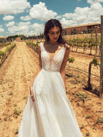 V-Neck A-Line Wedding Gown