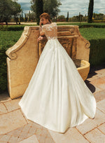 Sheer Long Sleeves A-Line Wedding Gown