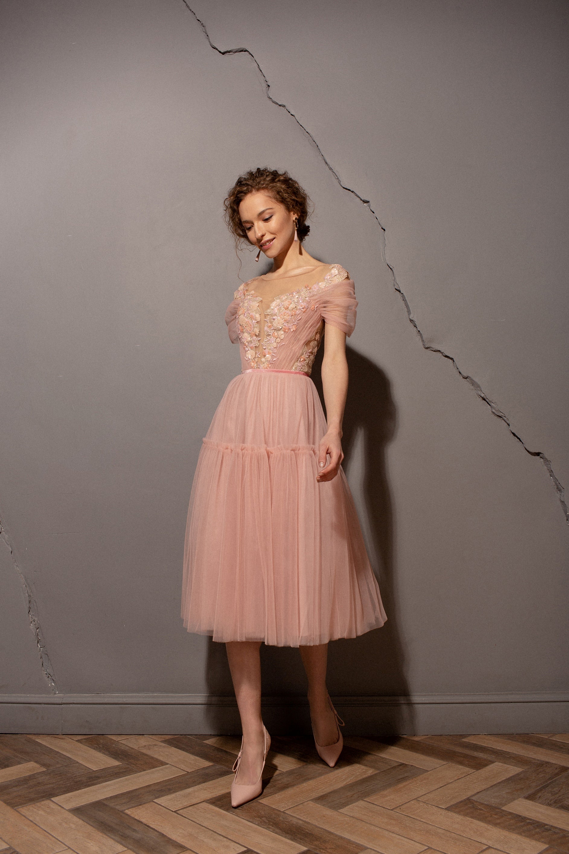 off shoulder party dress Off-Shoulder Midi Party Dress