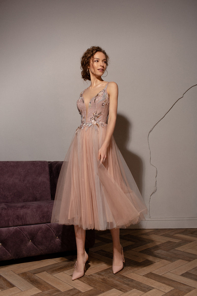 Spaghetti Strap Midi Party Dress Spaghetti Strap Midi Party Dress