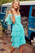 Tassel Detail Off-Shoulder Dress
