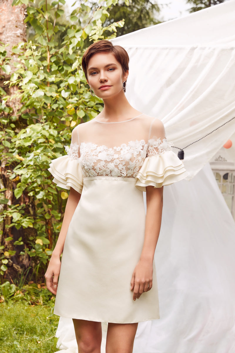 Playful Short Sleeve Mini Evening Dress Playful Short Sleeve Mini Evening Dress