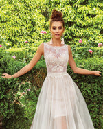 2in1 Sleeveless Short Wedding Dress with Detachable Skirt