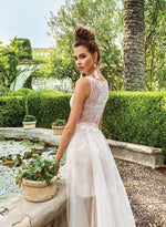 2in1 Sleeveless Short Wedding Dress with Detachable Skirt