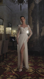 Robe de mariée chérie avec manches brodées