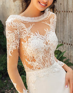 Long Sleeve Open Back Mermaid Wedding Dress