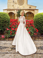 Long Sleeve A-Line Mikado Wedding Dress