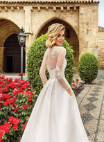 Long Sleeve A-Line Mikado Wedding Dress