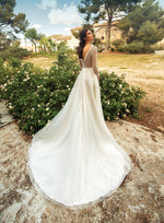 Long Sleeve A-Line Wedding Dress with Pearls
