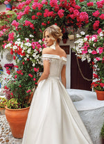 Chic Off-Shoulder A-Line Mikado Wedding Dress