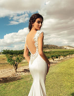 Mermaid Satin Wedding Dress with Open Back