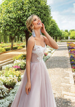 Spaghetti Strap A-Line Sweetheart Colored Gown