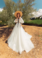 Off-Shoulder Puff Sleeves A-Line Bridal Dress