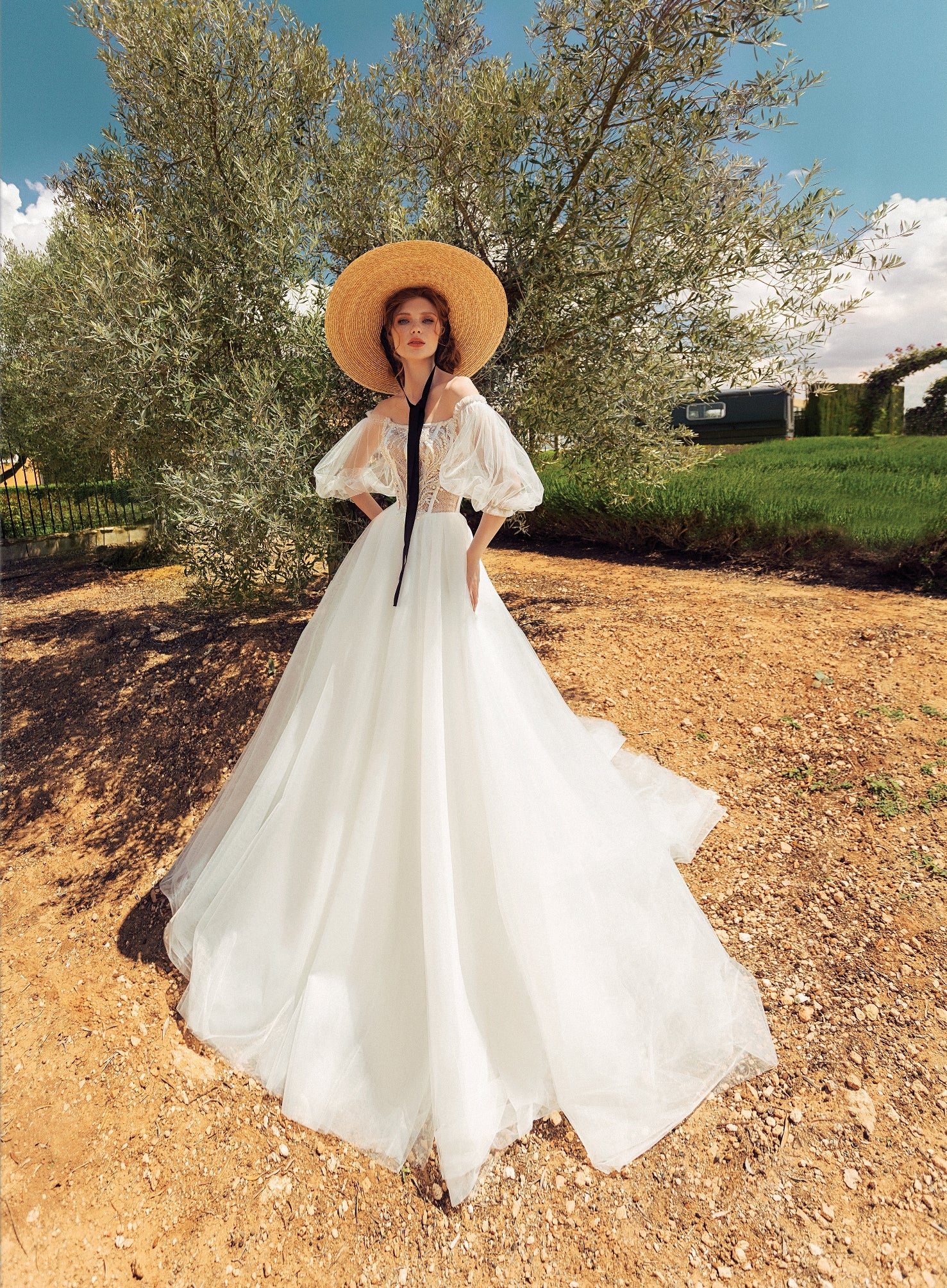 a line bride dress Wedtrend Women Ivory Apricot Bridal Dress A Line V-Neck Long Lace Wedding  Dress With Short Sleeves – WEDTREND main image 0