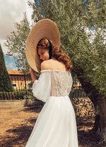 Off-Shoulder Puff Sleeves A-Line Bridal Dress