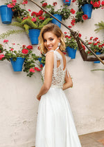 Petite Spaghetti Strap A-Line Wedding Dress