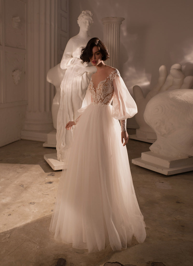 Puffy Sleeves A-line Wedding Dress