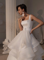 Playful Multi-Layered Skirt Wedding Gown