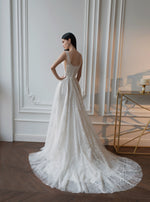 A-Line Sleeveless Glitter Wedding Gown