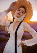 Long Sleeve Bohemian Wedding Dress