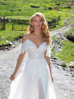 Off-Shoulder A-Line Wedding Gown