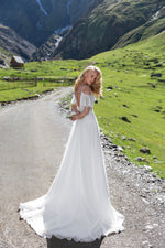 Off-Shoulder A-Line Wedding Gown