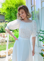 Robe de mariée petite à manches courtes