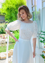 Petite Short Sleeve Wedding Dress