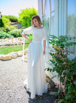 Petite Short Sleeve Wedding Dress