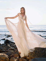 Sleeveless V-Neck Bohemian Wedding Dress