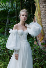 Robe de mariée bustier chérie avec manches amovibles