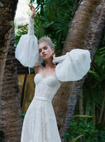 Robe de mariée bustier chérie avec manches amovibles