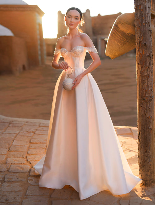 Off-the-shoulder A-Line Bridal Ball Gown
