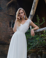 Spaghetti Strap Wedding Dress with With Tulle Ruffle Overlay