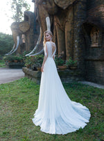 Spaghetti Strap Wedding Dress with With Tulle Ruffle Overlay