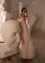 Off-Shoulder A-Line Glitter Wedding Dress