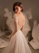Cap Sleeeves A-line Wedding Dress