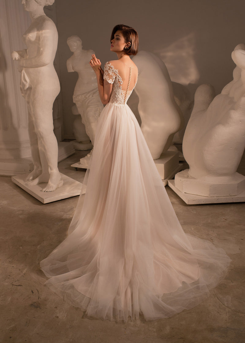 Cap Sleeeves A-line Wedding Dress