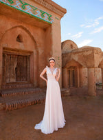 Bohemian Sheath Sleeveless Wedding Gown