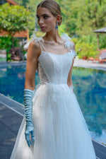 Breathtaking Spaghetti Straps Wedding Gown