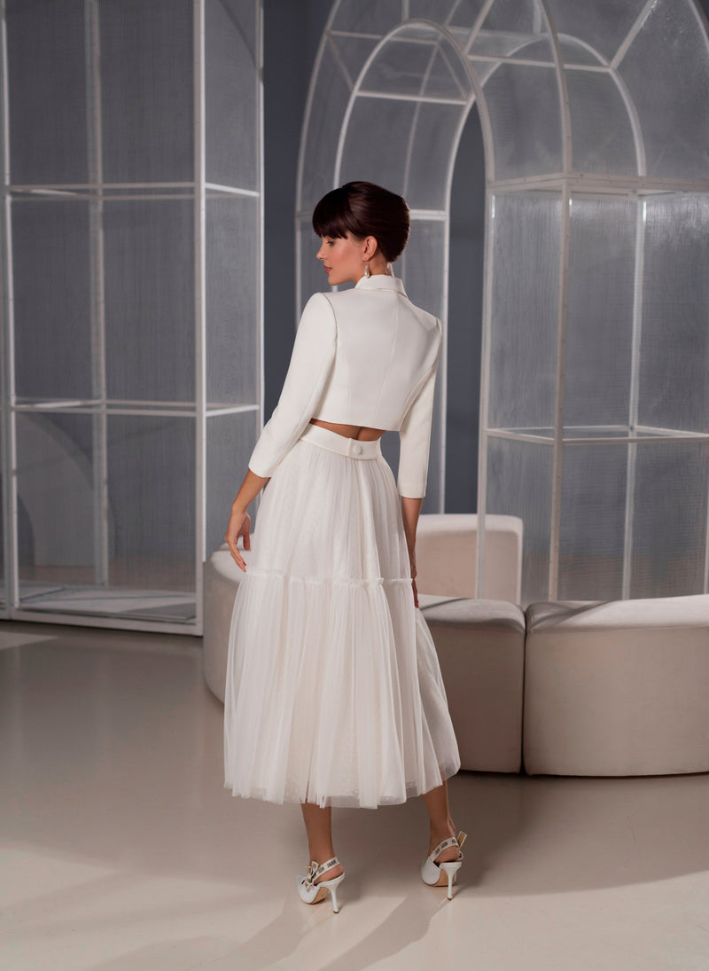 Two-Pieces Midi Skirt Bridal Set with Jacket
