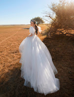 Flutter Sleeves A-Line Wedding Gown