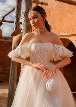 Exquisite Off-the-shoulder A-Line Bridal Dress