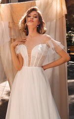 A-Line Illusion Neckline Wedding Dress