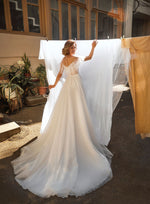 A-Line Illusion Neckline Wedding Dress