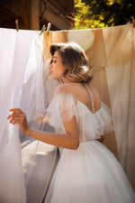 A-Line Illusion Neckline Wedding Dress