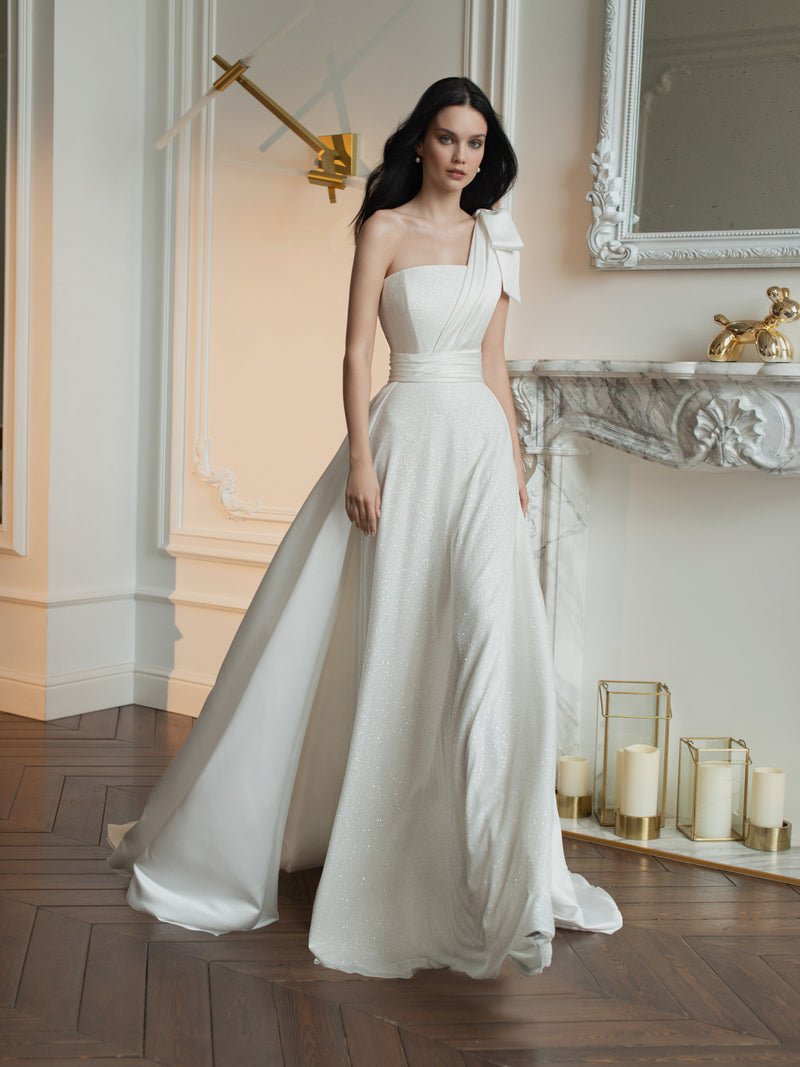 Strapless Wedding Gown with Removable Train