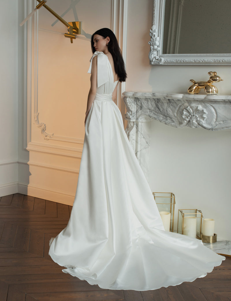 Strapless Wedding Gown with Removable Train