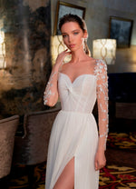 Robe de mariée chérie avec manches brodées